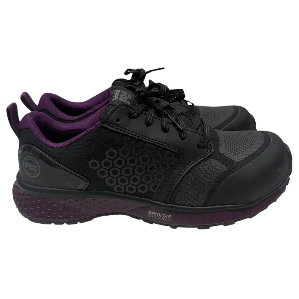 Timberland PRO Reaxion Women's‎ 8.5 Composite Toe Work Shoes Black Purple New